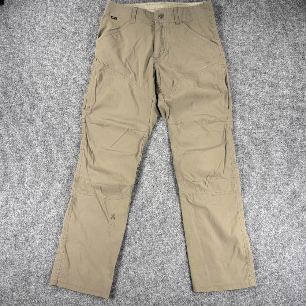 KUHL Rydr Hiking Pants Women 30x30 Tan Nylon Straight Leg Cargo Outdoors Camping